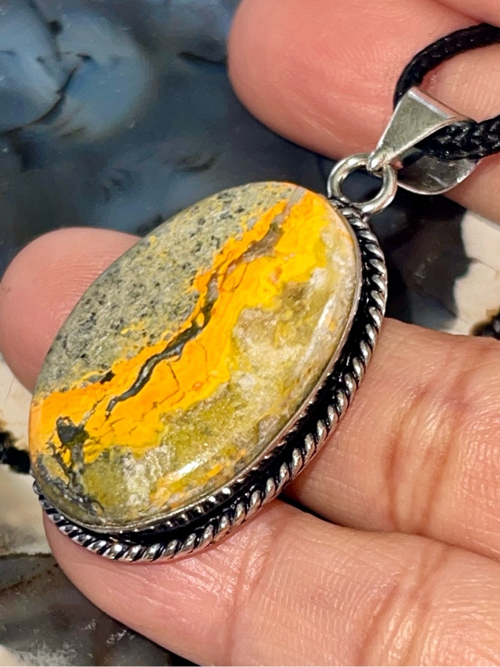 Indonesian Bumblebee Jasper Pendant 1 7/8”